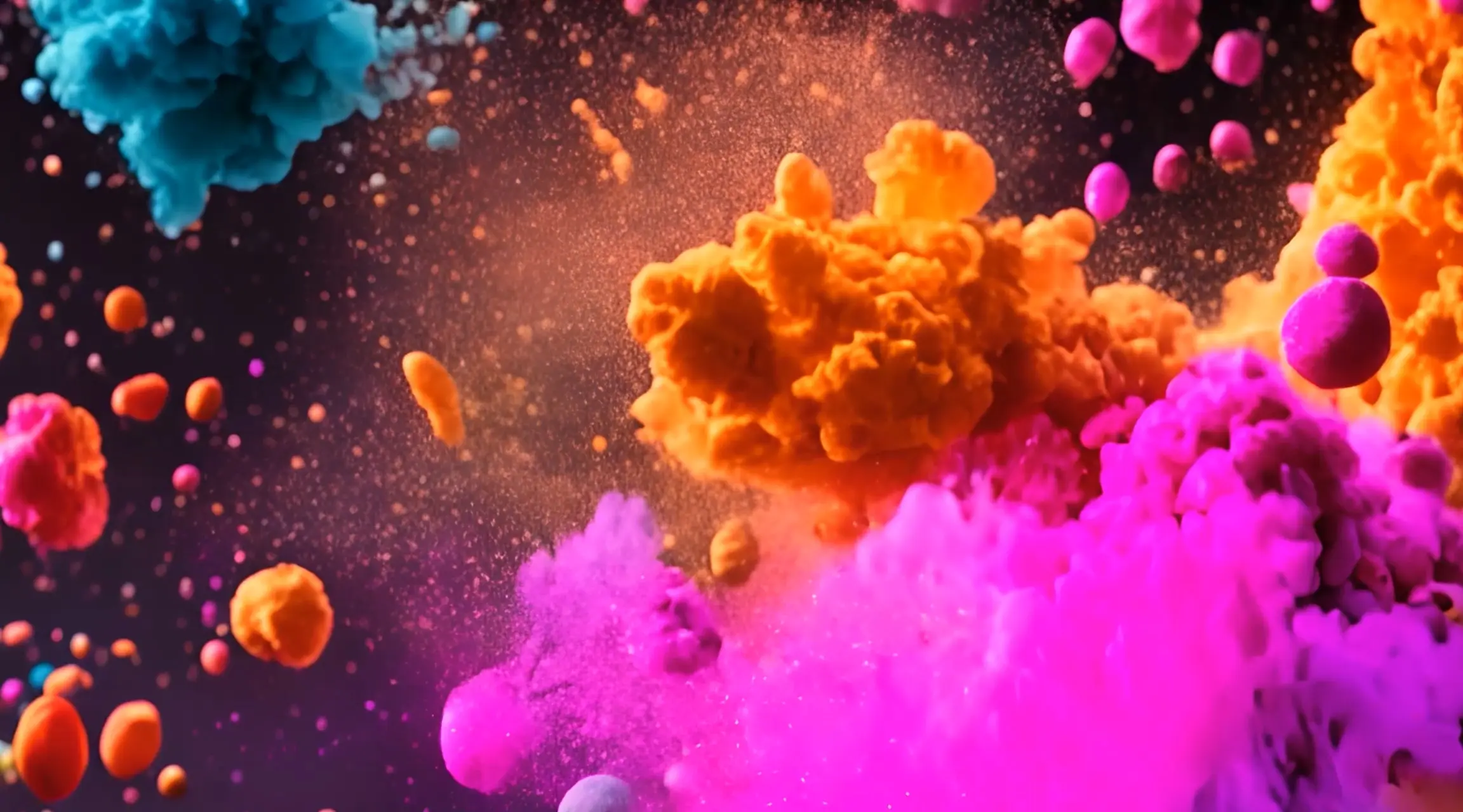 Vibrant Color Explosions Abstract Backdrop Video